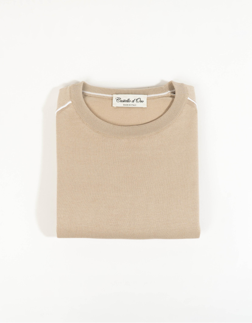 Castello d'Oro Beige Knitwear T-shirt  image